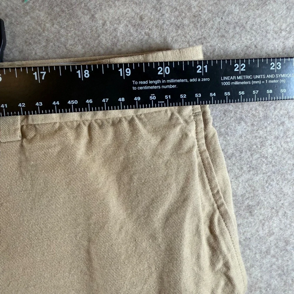 Brooks Brothers Milano Pants 42x30 Tan‎ Linen Cotton Blend Flat Front Trousers